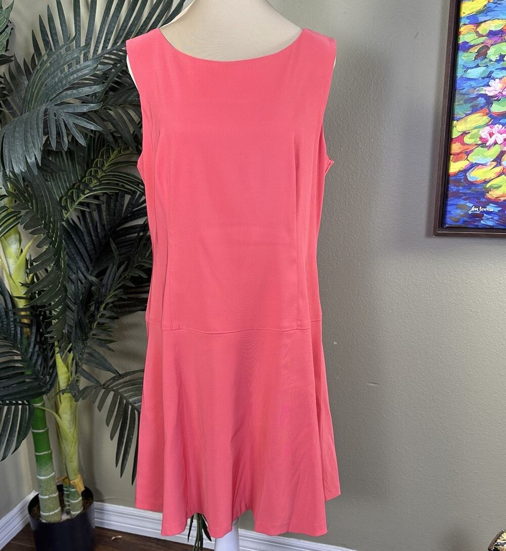 Dress Barn Women 14 Coral sleeveless dropped waist light and breezy dress